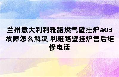 兰州意大利利雅路燃气壁挂炉a03故障怎么解决 利雅路壁挂炉售后维修电话